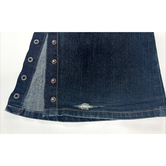 Y2K Parasuco Denim Jeans 31x33 Stretch Snap Open Flared Fringe Rhinestone Hippie - Picture 7 of 16
